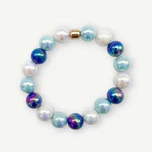 Armband MIRACLE PEARLS BLUE STRIPES GLAZE