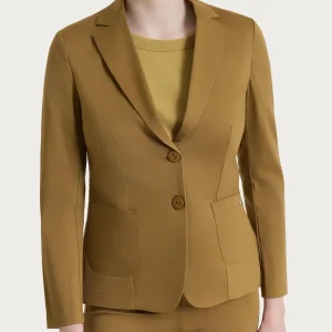 Blazer con due bottoni in Satin Power - Dull Gold