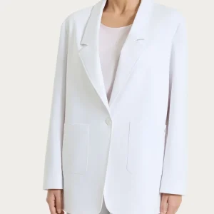 Blazer destrutturato con un bottone in Compact Light - Bianco